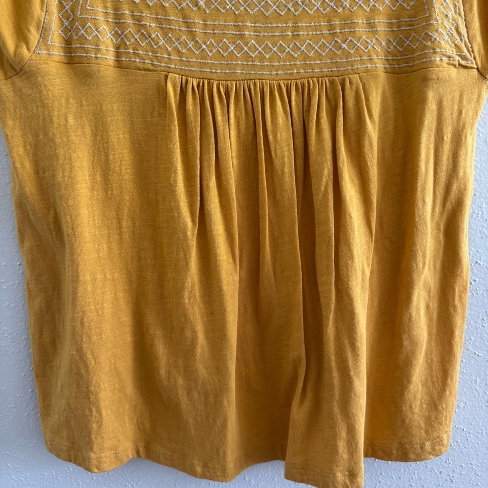 Ella Moss Mustard Yellow Embroidered Boho Tunic Dress - Size Large - Picture 4 of 6